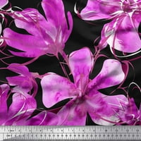 Soimoi Purple Rayon Crepe tkanina cvjetna tiskana šivaće tkanina BTY Wide