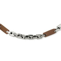 Ogrlica od bijelog nehrđajućeg čelika stil lančanog lanca otvoren