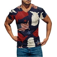 STAMZOD Kompresijske košulje za muškarce Ležerne prilike V-izrez 4. srpnja Ispis pulover Fitness Sportske