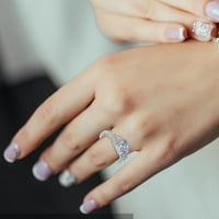 Luksuzni dijamantni srebrni prsten, prsten za mladenku, angažman vjenčani prsten