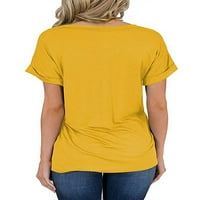 Ženska majica kratkih rukava Casual Pocket Tee Ljeto V izrez Osnovne vrhove TAME JEDING BLUSUS T majice