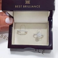 Potpuni prekrasni kubični cirkonij Bridal Prom zaručnički kruški prsten u obliku kruške
