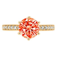 1.71ct okrugli rez Crveni simulirani dijamant 14k žuti zlatni godišnjički angažman prsten veličine 10.5