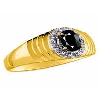 * Rylos muns dizajnerski stil halo ony & dijamantni prsten - oktobar rođenje * 14k žuto zlato