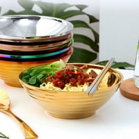 Bowl od nehrđajućeg čelika Japanska stila ramena zdjele kreativni spremnik s ravnim donjem hranom