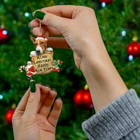 Ornament za žarbeni božić sretan Nova godina sa konopom visećim dekorativnim akrilnim kućnim dekorom