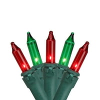 150-grof Crveni i zeleni mini božićni set, 31,25ft zelena žica