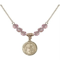 Ogrlica s pozlaćenom na Hamilton sa svjetlosnim ružičastim oktobarskim mjesecom mjesec dana kamene perle