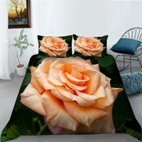 Poklopac prekrivača DUVET Rose 3D tiskane žene Poklopac za posteljinu kućnih dekora, Twin