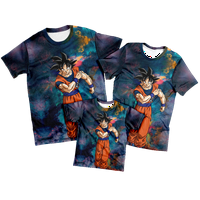 FINNKO Obiteljska majica Dragon Ball Ispiši opušteno-fit casual kratkih rukava kratkih kratkih kratkih