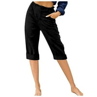 Labave obrezirane hlače za žensku ljetnu plažu casual kratke hlače široke noge kapri hlače sa džepovima