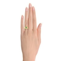 Smaragd Claddagh prsten Claddah Love, Loyalty & Friendship prsten set u 14k žuto zlato unise njegove