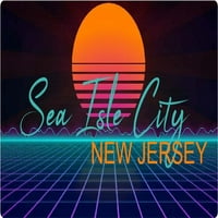 Sea Isle City New Jersey Vinil Decal Stiker Retro Neon Dizajn