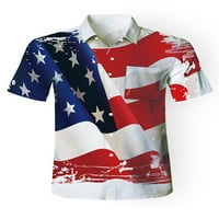 Capreze Muške patriotske američke zastave Ispisujte majice za majice prema dolje Okrenite bluzu ovratniku