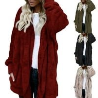 Fusipu zimski kaput s kapuljačom s kapuljačom dugih rukava FAU krznena jakna za svakodnevno trošenje