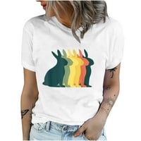 Žene Usched majice Žene smiješne zeko za ispis Grafički grafički tee Ljetna bluza s kratkim rukavima