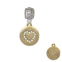 Zlatni tonski disk sa kristalnim srcem - sestra šarm perla