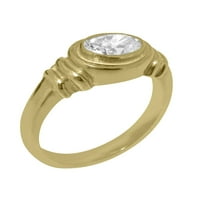 Britanci napravio 9k žuto zlatni sintetički kubični cirkonijski unisni prsten iz unise - veličine opcija