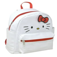 Hello Kitty lice sa crvenim lukom 10 '' Mini Deluxe PU kožni ruksak sa prednjim džepom