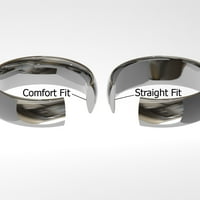 Andrea Jewelers Tungsten Carbide Muški vjenčani prsten u udobnosti Fit and Mat Finish SZ 15.5