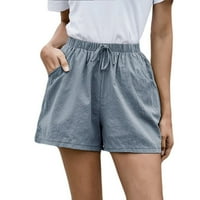 Vivianyo HD žene kratke hlače plus veličine čišćenje Žene Čvrsti šorc od pamučne i posteljine Hlače