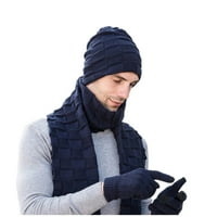 Muške zimske pletene vjetrovinske šal šal rukavice trodijelni zimski pleteni šešir muški topli šešir