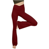 Yoga hlače gamaše za žene teretane ljudi vježbaju hlače crossever struk lagana zvona donje noge