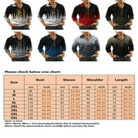 Glookwis Muške prugaste košulje Atletski pulover Henley Fitness Tee Dugi rukav Gradient Polo bluza