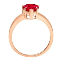 2. CT sjajan krug Clear Clear Simulirani dijamant 18k ružičasto zlato pasijans prsten sz 4.5