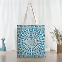 Mandala platnena torba, s dizajnom uzorka ispisanim za žene Kupovina, tota za višekratnu upotrebu, plaža
