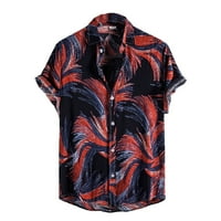 Košulja za muškarce Havajska labava montirana gumba s kratkim rukavima niz tropsko print modni gornji