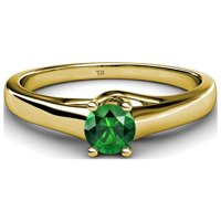 Smaragd SOLITAIRE prsten 0. CT u 14K žutom zlatu .Size 6.5