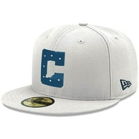 Muški novi era bijeli Indianapolis Colts Omaha Secondy logo 59fifty ugrađeni šešir