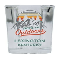 Lexington Kentucky Istražite otvoreni suvenir Square Square Base alkohol Staklo 4-pakovanje