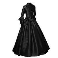 Jjayotai Ženske haljine plus veličina zazor žene Vintage retro gotičke haljine s dugim rukavima Duge