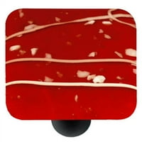 Vruće gumbe HK3102-KB Mardi Gras White sa crvenim kvadratnim staklenim ormarom - crna post