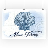 Ocean City, New Jersey - Schallop Shell - Plava - Primorska ikona - ART WORLENT TEANTER