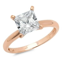 2. CT princeza Clear Clear Simulirani dijamant 18K 18K ružičastog godišnjice za angažovanje prstena