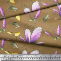 Soimoi Brown Pamuk poplin tkanina odlazi i magnolija cvjetna tiskana tkanina od dvorišta široko