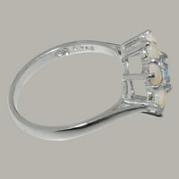 Britanci napravili 18k bijeli zlatni ženski prsten prirodni akvamarinski i opal, opcije izjave - veličine