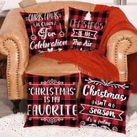 Božićni ukrasi Božićni jastuk navlake set setke Buffalo Plaid crno i crveno bacanje jastuk za jastuk