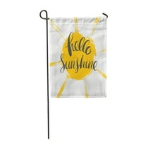Narančasta Sretna Hello Sunshine Letter Ljeto Žuti četkica Tekst Vrtna zastava Dekorativna zastava Kuća