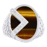 Muški prsteni Sterling srebrni dizajner stil prstena sa dijamantima i tigarskim prstenima za muškarce
