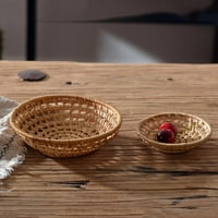 Rustikalni stil ratana Košarica okrugla ručna tkana čaj za čaj za čaj za hranu Plej za večeru za zabave