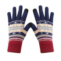 Puawkoer muškarci tople strijezne rukavice rukavice mittens zimske drže tople božićne snježne pahulje