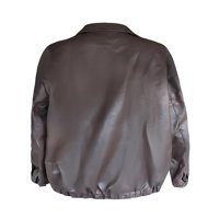 Eyicmarn ženska kožna jakna, klasični dugi rukav zip up kaput kaput rever