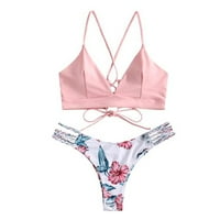 Plus size za kupaći kostim za žene koje pokrivaju žensku bikini Clot cvijet dva kušanja push-a kupaće