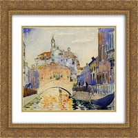 Henri Edmond Cross Matted Gold Ornate uramljeni umjetnički ispis 'Venecijanski kanal'