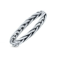 Jedinstvena pletenica Criss Cross Celtic Prilično tradicionalni prsten vezan sterling srebrna veličina