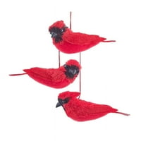 Set sisalnih kardinalnih božićnih ukrasa Kurt Adler